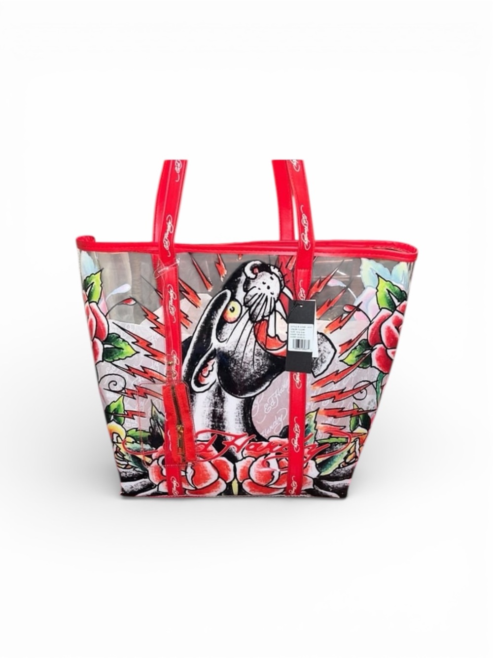 Ed Hardy Beach/Pool Tote Bag with Panther Motif